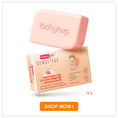 Babyhug Pro Sensitive pH 5.5 Peach Milk Bathing Bar Babyhug Pro Sensitive pH 5.5 Peach Milk Bathing Bar