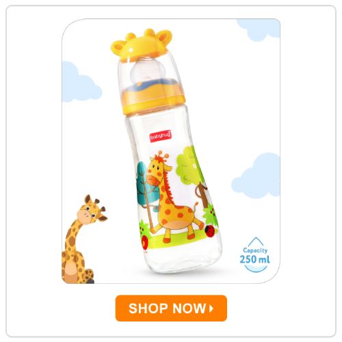 Babyhug Anti-Colic Feeding Bottle (Giraffe Shape)