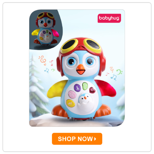 Babyhug Premium 3-in-1 Bump and Go Smart Swing Penguin Colorful Toy Babyhug Premium 3-in-1 Bump and Go Smart Swing Penguin Colorful Toy
