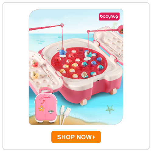Babyhug Premium Rechargeable Magnetic Fishing Game Portable Trolly Babyhug Premium Rechargeable Magnetic Fishing Game Portable Trolly