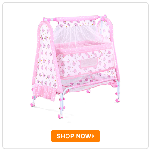 Fab N Funky Elephant Printed Folding Cradle