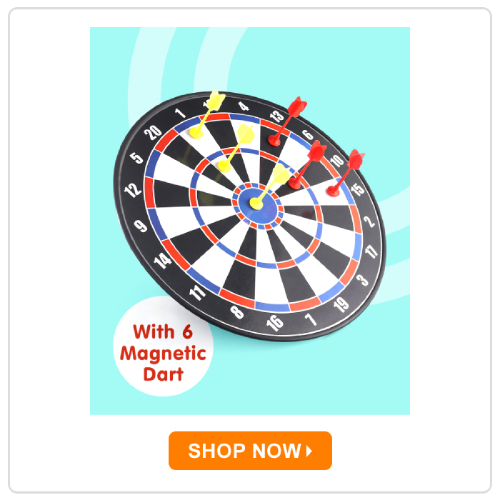 Fab N Funky Magnetic Dart Board Kit with 6 Darts Fab N Funky Magnetic Dart Board Kit with 6 Darts
