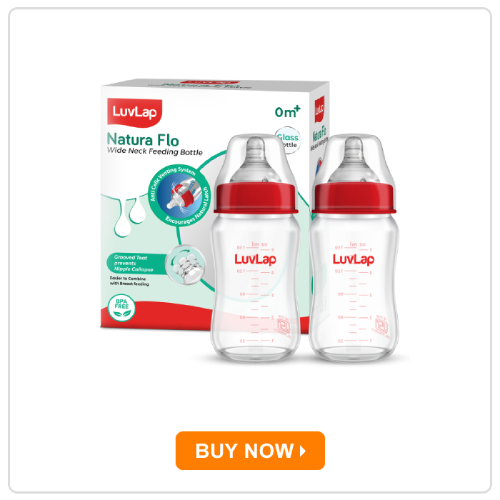 LuvLap Natura Flo Glass Feeding Bottle LuvLap Natura Flo Glass Feeding Bottle