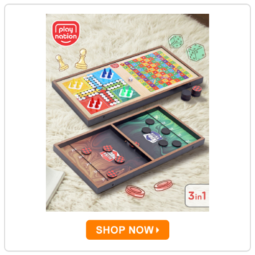 Play Nation 3-in-1 Fastest Finger First Wooden Board Game
