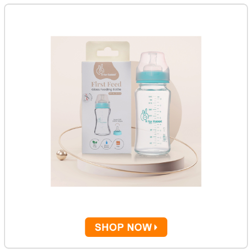 R for Rabbit First Feed Glass Feeding Bottle