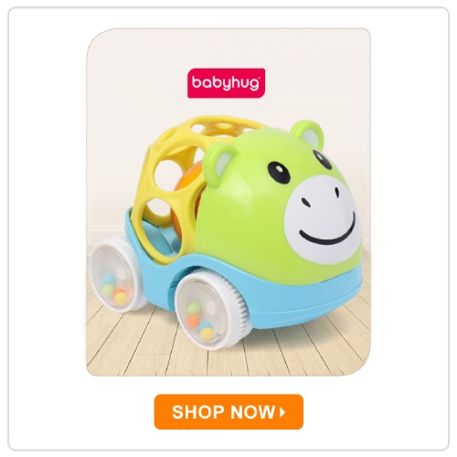 Babyhug Premium Hippo Free Wheel Car Cum Green Rattle Toy Babyhug Premium Hippo Free Wheel Car Cum Green Rattle Toy
