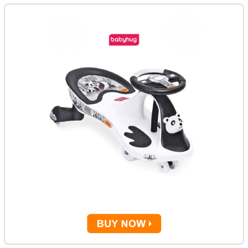 Babyhug Baby Panda Gyro Swing Car With Steering Wheel 