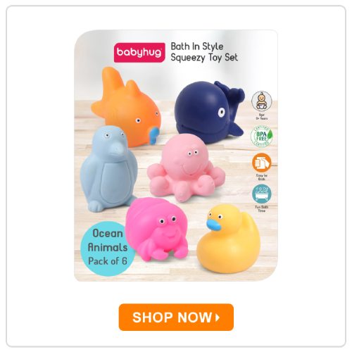 Babyhug Ocean-Animals Bath Squeeze Toys