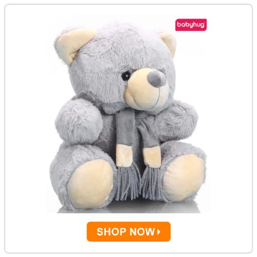 Babyhug Plush Teddy Bear Soft Toy with Muffler 