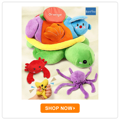 Bonfino Turtle Stuffed Animals Baby Activity Soft Toys
