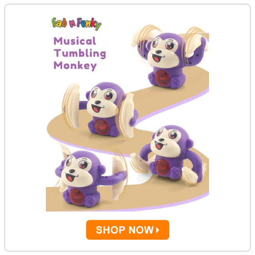 Fab N Funky Tumbling Monkey Purple Musical Toy for Kids