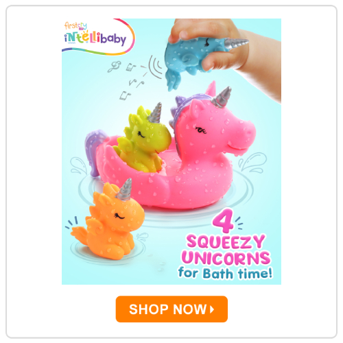 Intellibaby Bath N' Squeeze Unicorn Toys