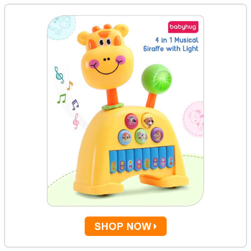 Babyhug Musical Light & Sound Giraffe Piano