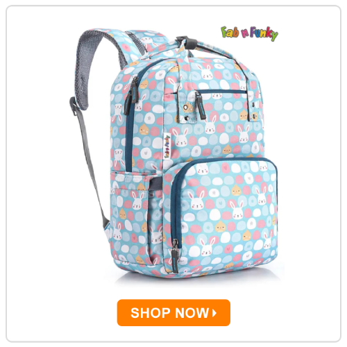Fab N Funky Multipurpose Diaper Backpack Bunny Theme 