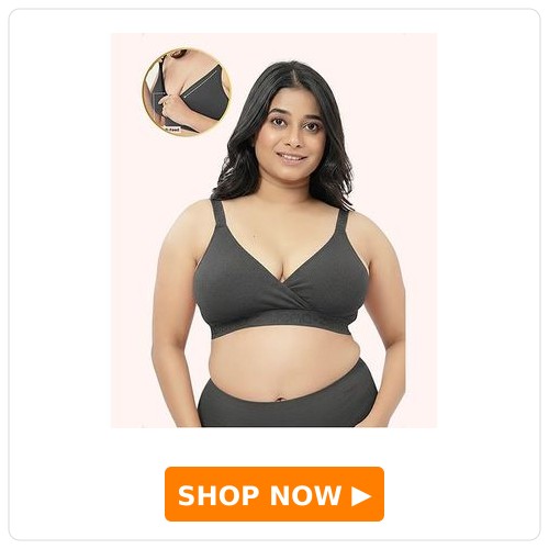 Zelena 95% Cotton 5% Spandex Knit Solid Non Wired Maternity Bra