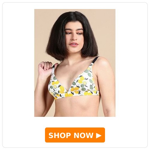 &Circus Modal Knit Lemons Printed Adjustable Maternity Bra - White