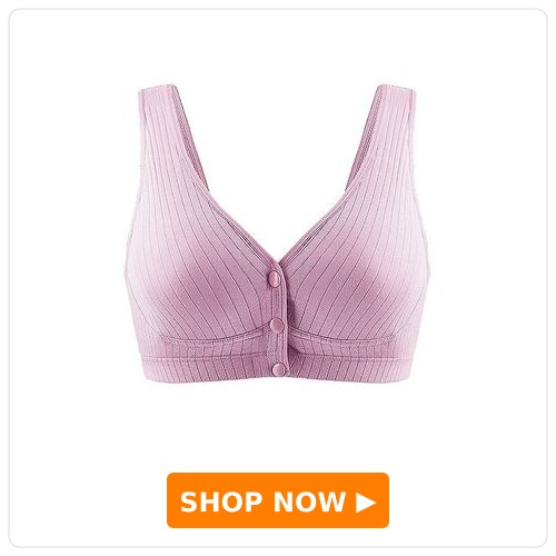 MOMISY Cotton Spandex Front Open Wireless Nursing Bra