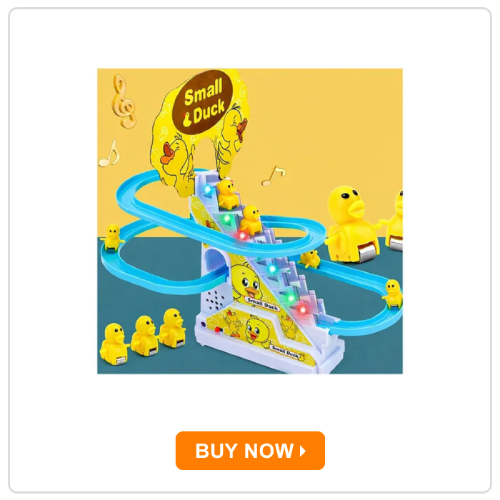 YAMAMA Musical Duck Track Slide and Climb Stairs Toy