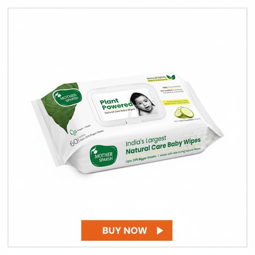 Mother Sparsh Baby Plant Powered Natural Baby Wipes With Cucumber Extract 