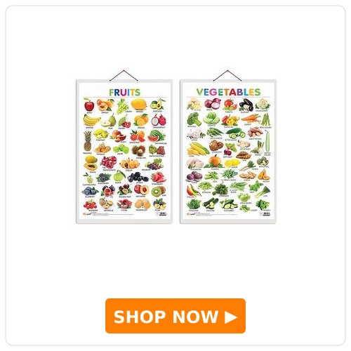 Fruits and Vegetables Early Learning Educational Charts - English