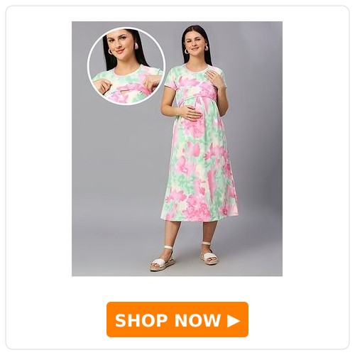 True Shape Half Sleeves Tie Dye Maternity Gown