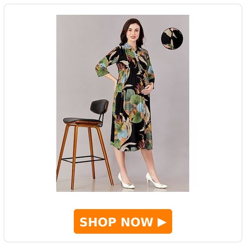 Lovely Mom's Three Fourth Sleeves Maternity Dress