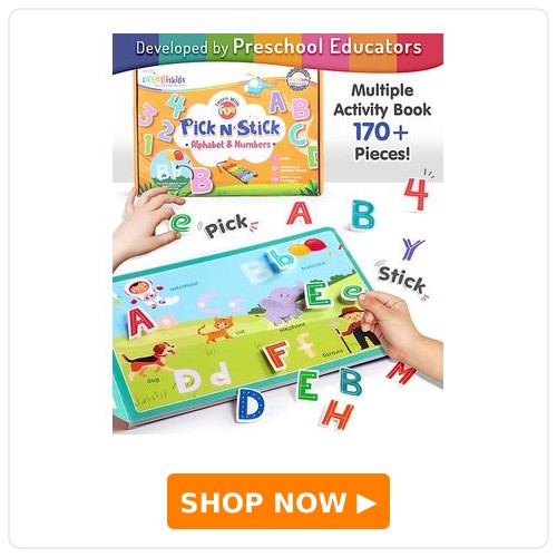 Intelliskills Pick N' Stick Alphabet & Numbers Premium Activity Board Book