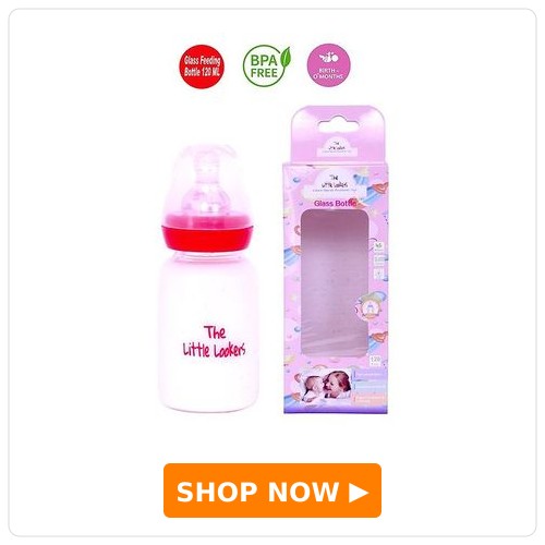 The Little Lookers High Borosilicate Glass Feeding Bottle The Little Lookers High Borosilicate Glass Feeding Bottle