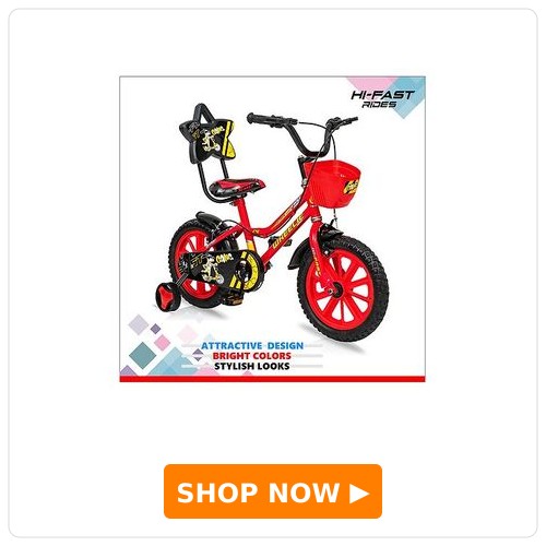 Hi-Fast Wheelie 14 Inch Rigid Cycles for Kids Ages 2-5 Years Red