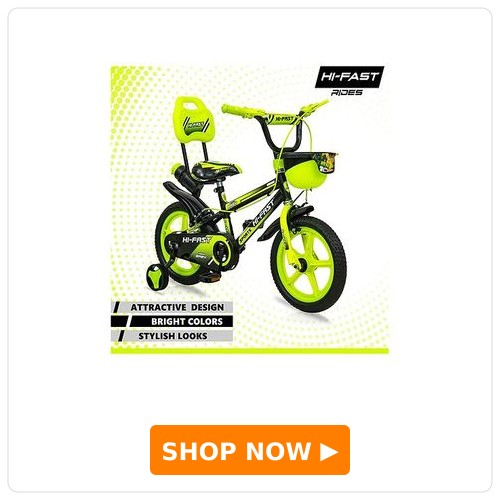Hi-Fast Sports Cycle For Kids Age 2 to 5 Years 95% Pre-Assembled 14 T Road Cycle (Single Speed, Green)