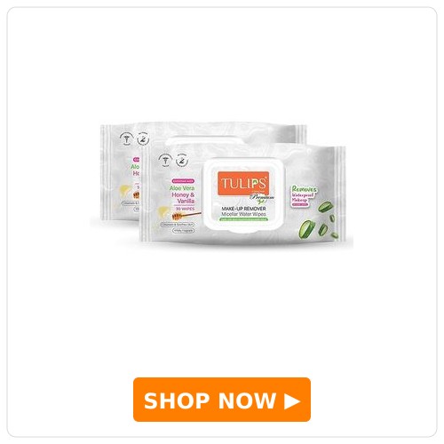 Tulips Makeup Remover Micellar Water Wipes