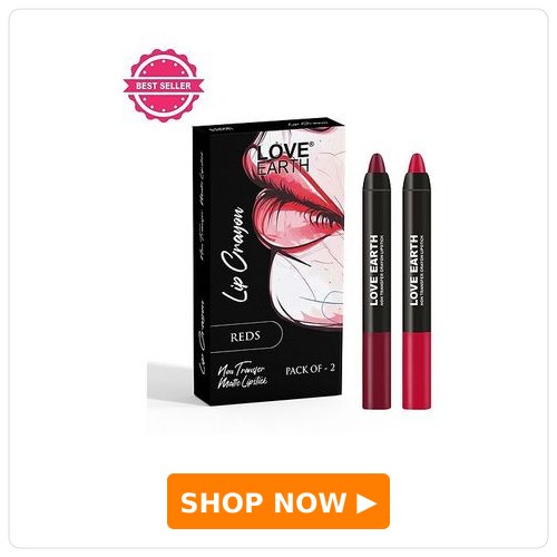 Love Earth Lip Crayon Non-Transfer Lipstick Reds - Pack Of 2