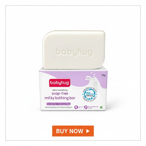 Babyhug pH 5.5 Ultra Nourishing Soap-Free Milky Bathing Bar