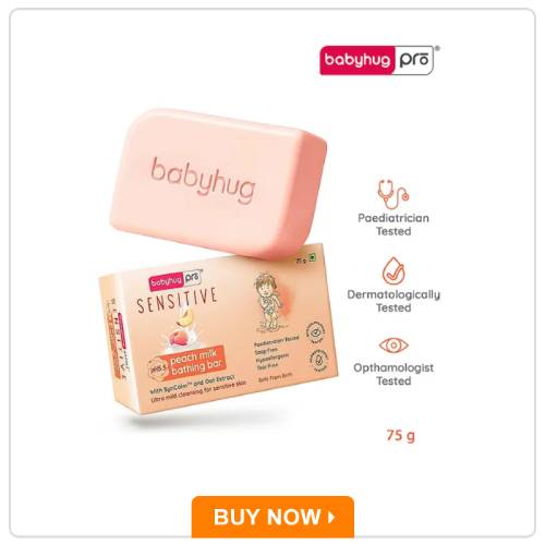 Babyhug Pro Sensitive pH 5.5 Peach Milk Bathing Bar