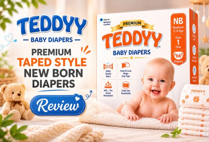 Teddyy Baby Premium Taped Style New Born Diapers - Review