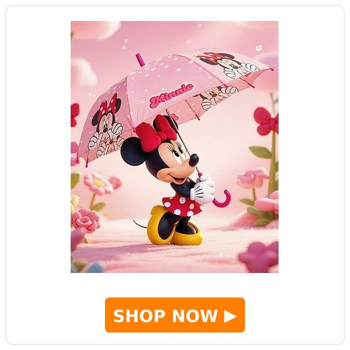 Yellow Bee Disney Printed Minnie Mouse Umbrella Yellow Bee Disney Printed Minnie Mouse Umbrella