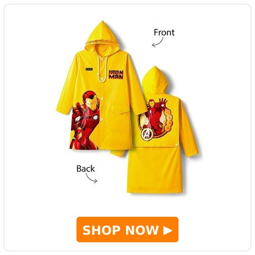 Pine Kids Marvel Full Sleeves Hooded Raincoat Pine Kids Marvel Full Sleeves Hooded Raincoat
