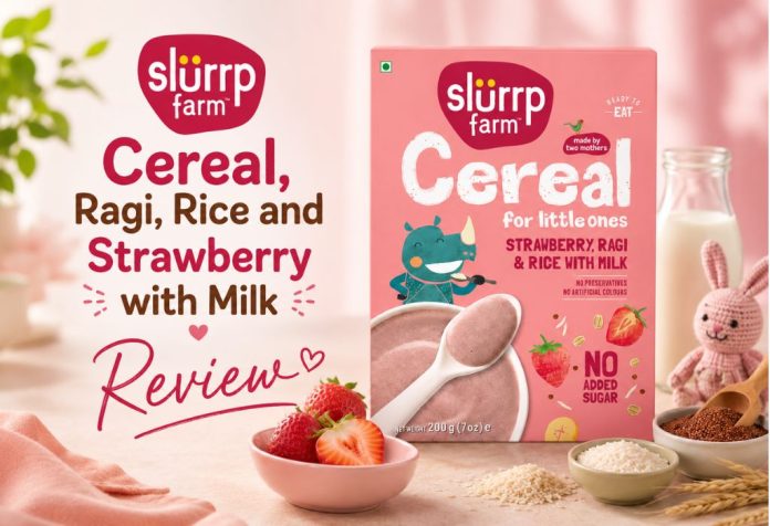 Slurrp Farm Cereal, Ragi, Rice and Strawberry with Milk - Review