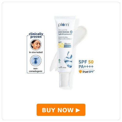 Plum 2% Niacinamide & Rice Water Hybrid Face Sunscreen SPF 50 PA+++
