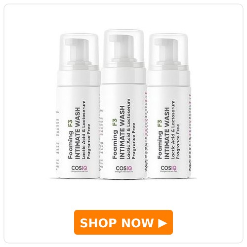 Cos-IQ Foaming F3 Intimate Wash, (Pack of 3 X 100ml Each) | Fragrance-Free Hygiene Wash with Lactic Acid & Lactoserum | Prevents Itching, Irritation & Dryness | Soothes Intimate Skin | Suitable for All Skin Type Cos-IQ Foaming F3 Intimate Wash, (Pack of 3 X 100ml Each) | Fragrance-Free Hygiene Wash with Lactic Acid & Lactoserum | Prevents Itching, Irritation & Dryness | Soothes Intimate Skin | Suitable for All Skin Type