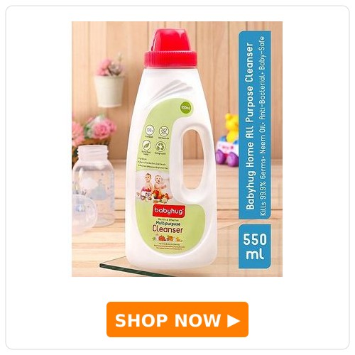 Babyhug Home All Purpose Neem Oil Cleanser for Baby-Safe Cleaning 550ml | Multipurpose Surface Cleaner for Toys & Floors | kills 99.9% Germs | Anti- Bacterial | Natural | Phosphorus Free
