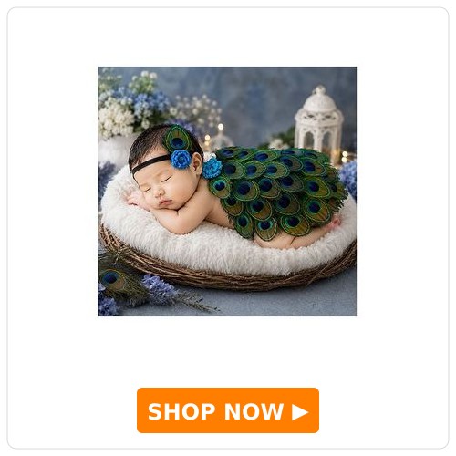 Babymoon Skirt And Headband Peacock Design 