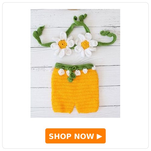 Woonie Floral Designed Crochet New Born Baby Photoshoot Prop
