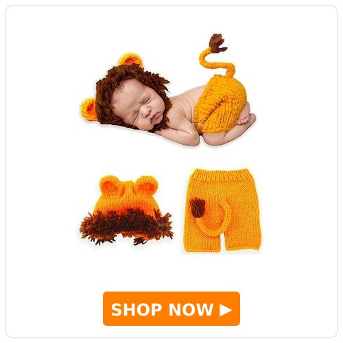 Bembika Knitted Shorts & Lion Hat Newborn Photography Props
