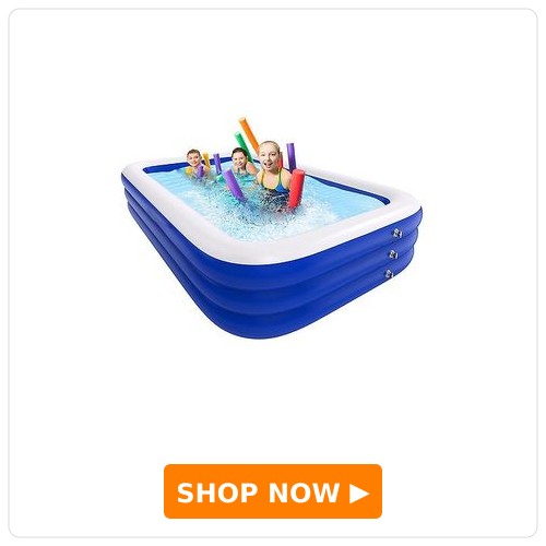 SYGA Rectangular Family Swimming Pool Inflatable Tub Kiddie Pool 3 Layer 2.1 Meters BathTub for Kids, Adults, Outdoor, Garden, Backyard, Pool Party
