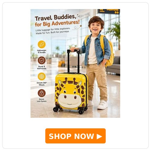 Kids Luggage Bag Kids Luggage Bag 3D Animals Shape Yellow - 13 Inches