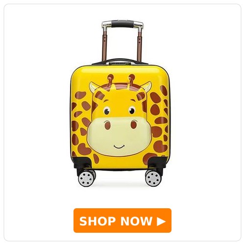 Zikku Travel Trolley Bag Zikku Kids Travel Trolley Bag, Hard Polycarbonate Case, Light Weight, 360 Degree Wheeling System, Suitcase for Kids - Giraffe
