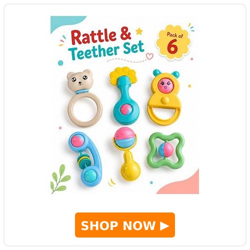 Babyhug Animal Rattle and Teether Set Babyhug Animal Rattle and Teether Set