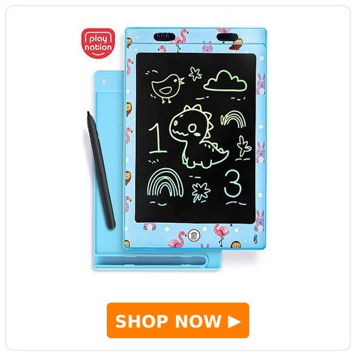 Play Nation 8.5 Inch Writing Tablet - Blue| with Erase-Lock| Erase & Write| Perfect for Gifting| for Boys & Girls
