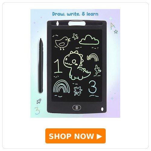 Babyhug LCD Writing Tablet - Black | High-Quality Multicolor LCD Screen | Doodling & Early Learning | Promotes Eye-Hand Coordination, Motor And Emotional Growth | BIS Certified